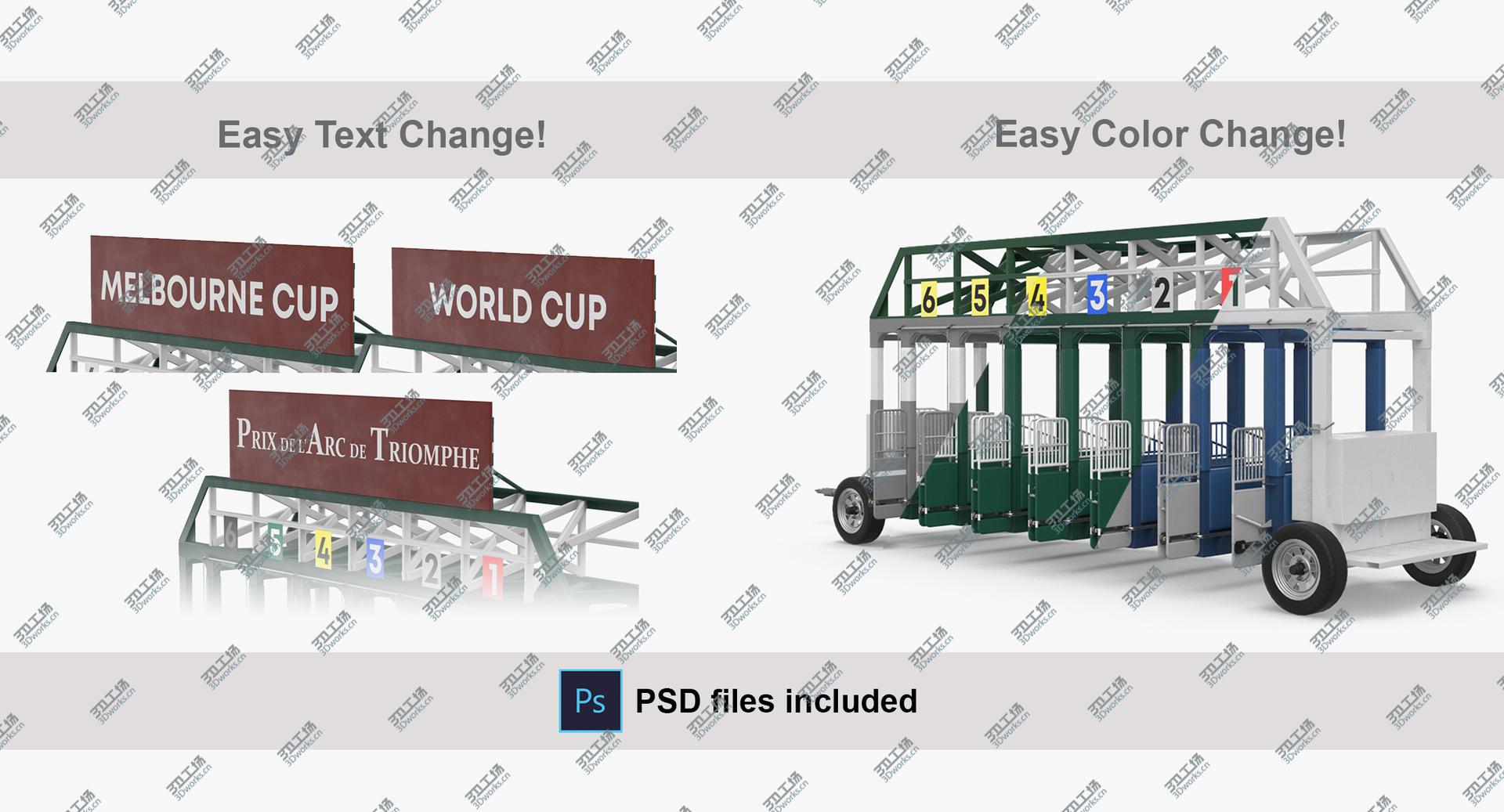 images/goods_img/2021040162/3D model Horse Racing Starting Gates The Royal Ascot 6 Slots/3.jpg